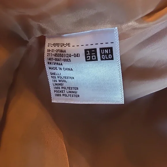 Uniqlo Brushed Wool Blend Plaid Jacket Cozy Chic Fall Layering - Picture 9 of 9